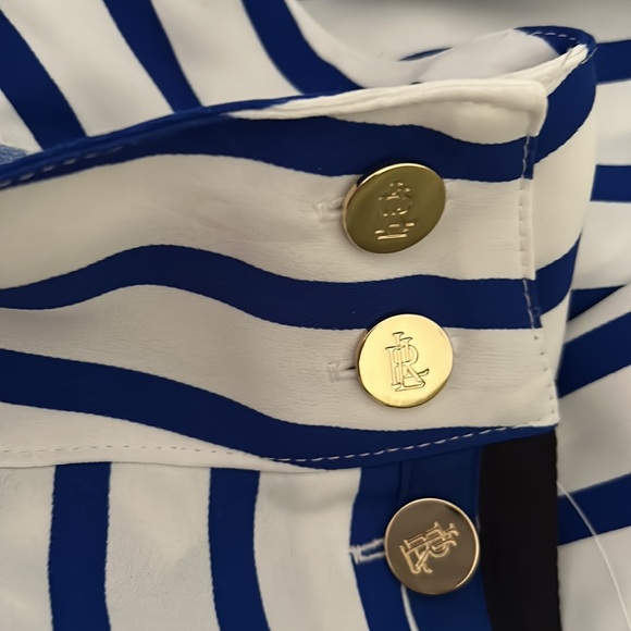 Ralph Lauren Margit Wide Leg Striped Pants - Size 0 - Picture 4 of 6